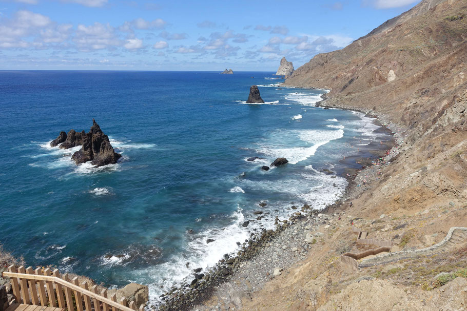 Canaries : Playa de Benijo au nord-est de Tenerife