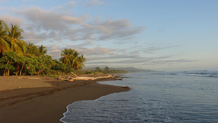 Costa Rica : Playa Matapalo au soleil couchant