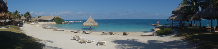 Ile de Mucura : plage de l'hôtel Punta Faro