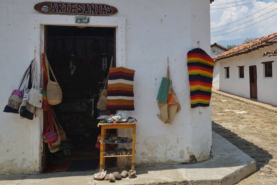 Colombie : magasin d'artisanat à Guane