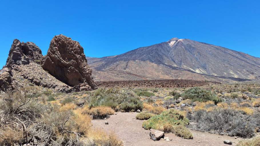Canaries, Tenerife : le Teide vu du sendero de los Roques de Garcia
