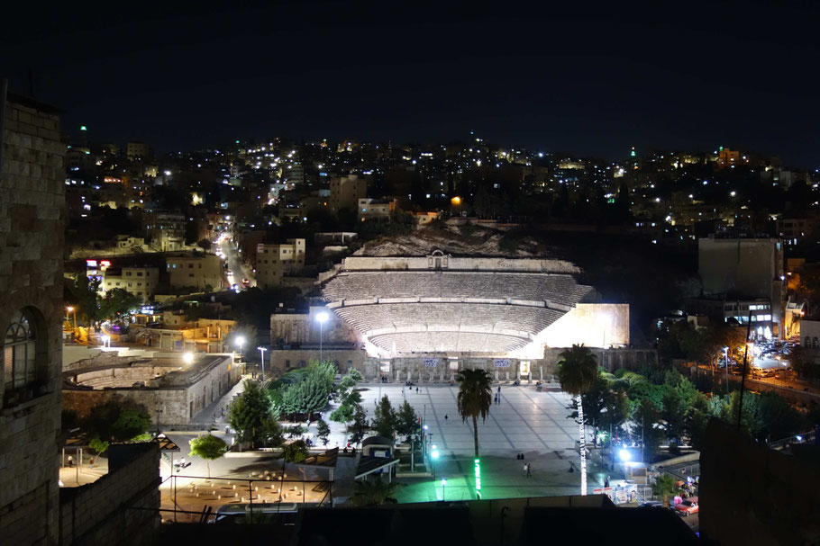 Jordanie, Amman : l'amphithéâtre romain du IIe siècle, plus beau vestige de l'ancienne Philadelphie