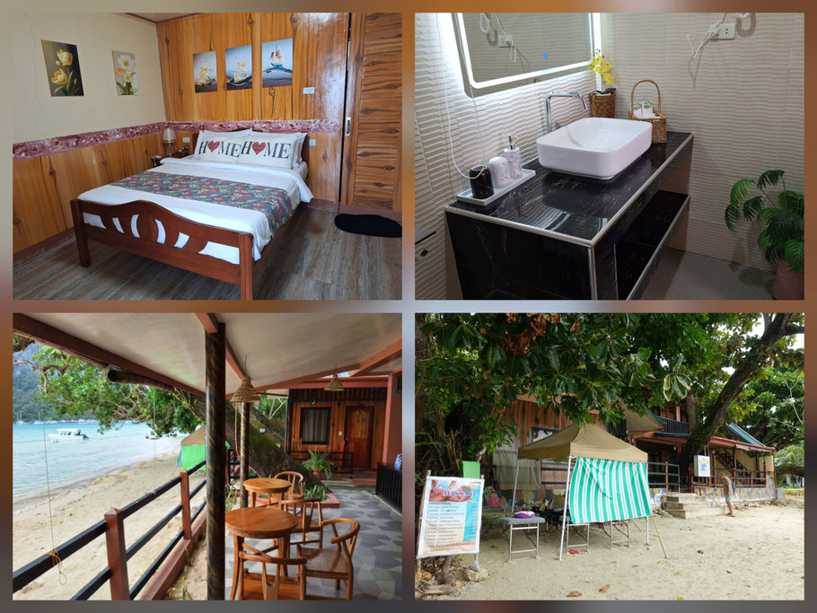 El Nido : plage de Corong Corong, Fabregas Beach Cottages