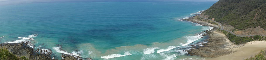 Australie, vue panoramique sur la Great Ocean Road à Lorne (Teddy's Lookout)