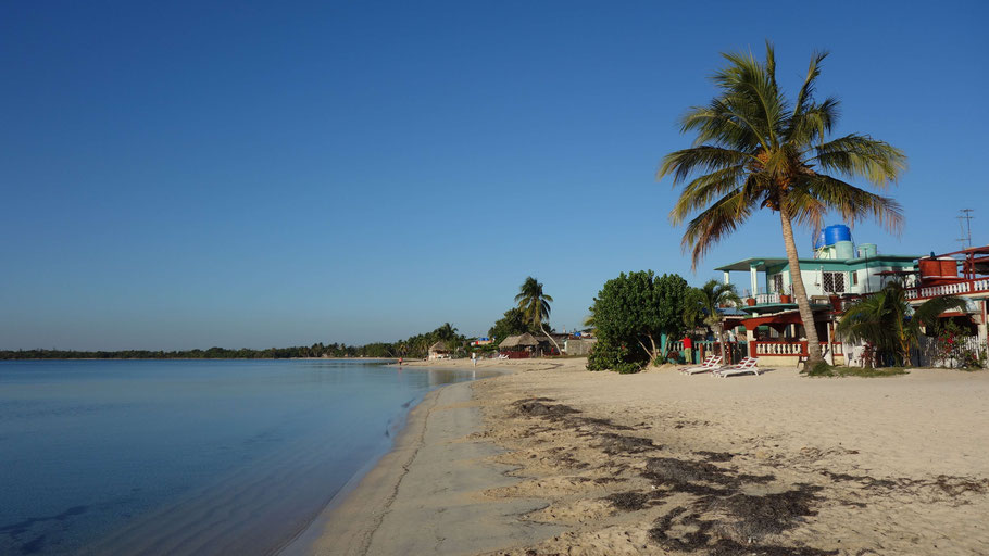 Cuba : plage de Playa Larga et Casa Mesa (en rouge)