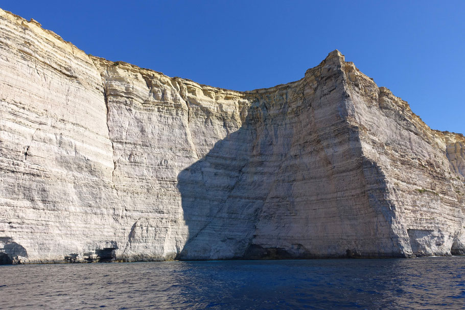 Malte, Gozo : falaises de Sannat vues de la mer