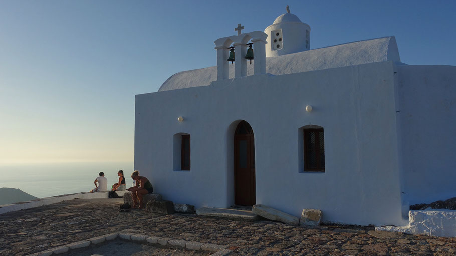 Grèce, Cyclades : Milos, église de Mesa Panagia en haut du kastro de Plaka