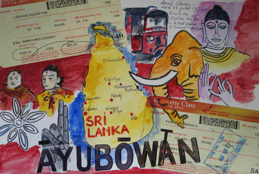 Sri Lanka dessin carnet de voyage d'Alex leroux