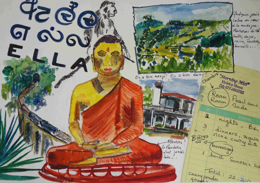 Ella, Sri Lanka, dessin Alex Leroux