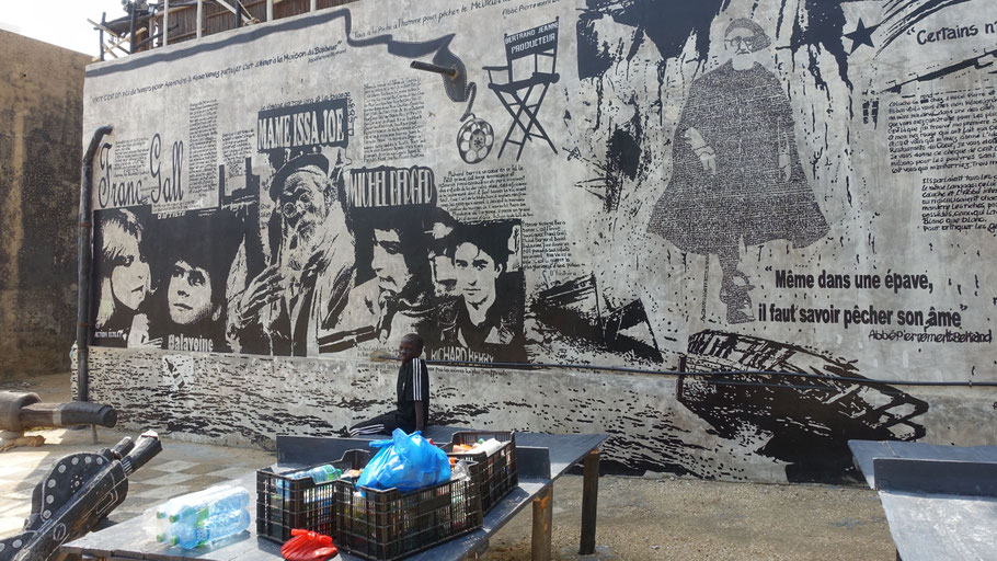 Sénégal, fresque murale sur l'île de Ngor