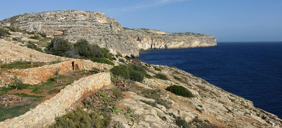 Malte : littoral près de la Grotte Bleue