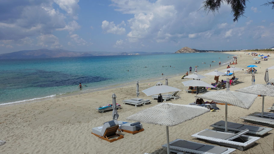 Grèce, Cyclades : la belle plage de Mikri Vigla située au sud ouest de Naxos