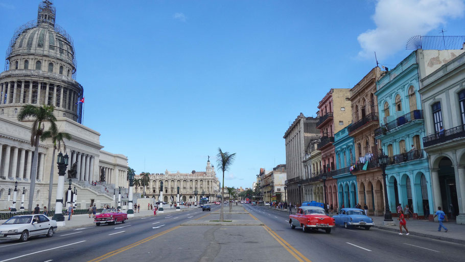 Cuba, La Havane, le Paseo del Prado et le capitole