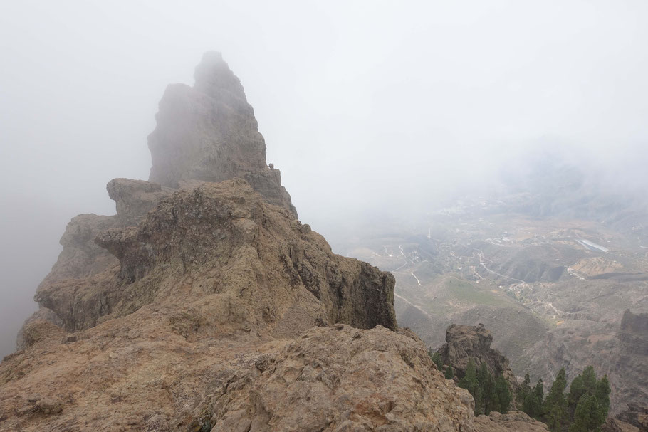 Grande Canarie : pas de chance, le Pico de las Nieves est sous les nuages...