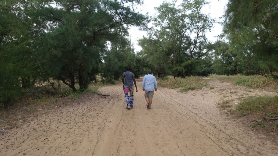 Sénégal, Lac Rose : sur la piste de sable menant à l'océan Atlantique