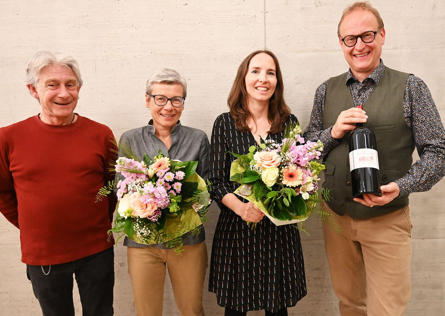 Stephan Stadler, Präses, Claudia Fetzer, Präsidentin, Alexandra Meier, Aktuarin, Peter Meyer, Chorleiter