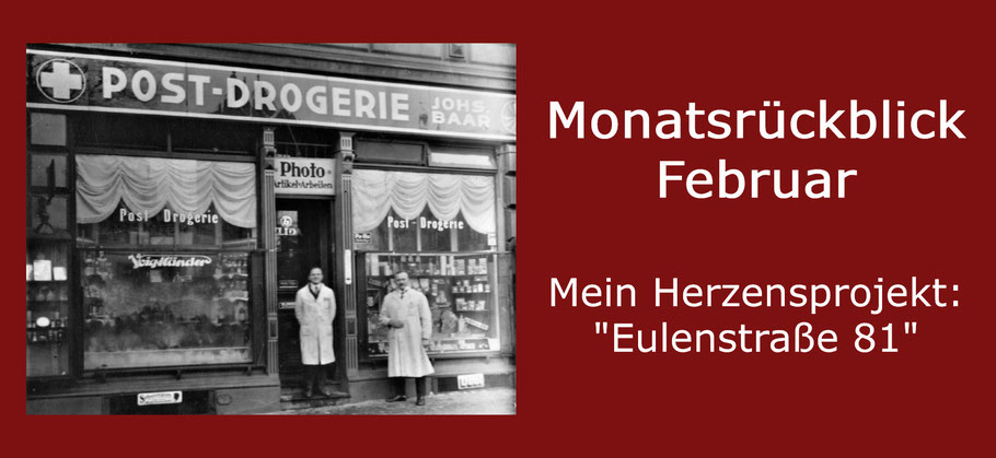 Post-Drogerie Johs. Baar, Eulenstraße 81 in Hamburg-Ottensen; Aufnahme um 1930