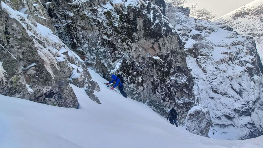 Dans les couloirs du Hohneck, Vosges.