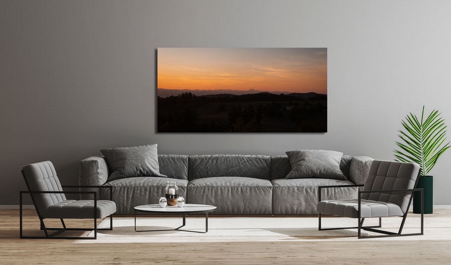 Photo panoramique Puy-de-Dôme - Coucher de soleil