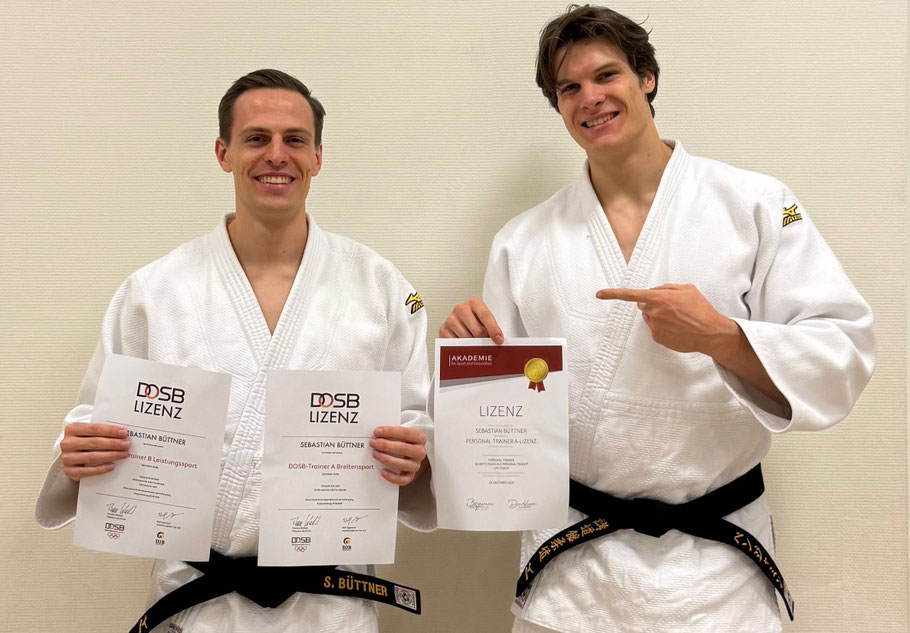 Neue Trainerlizenzen für Sebastian Büttner (l.) – ein Gewinn für die Judo- Abteilung der TSG Alten-Buseck