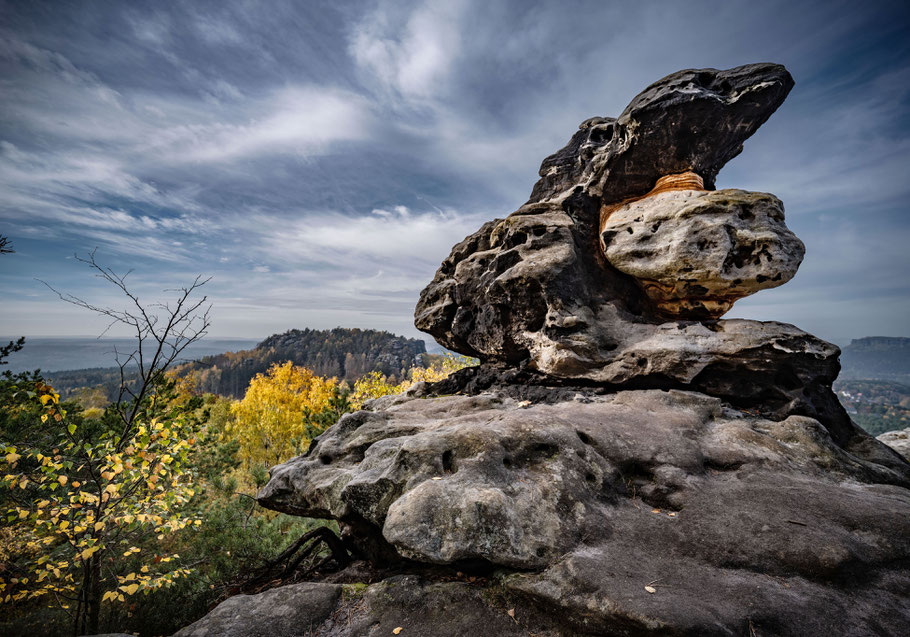 Blick vom Papststein zum Gohrisch