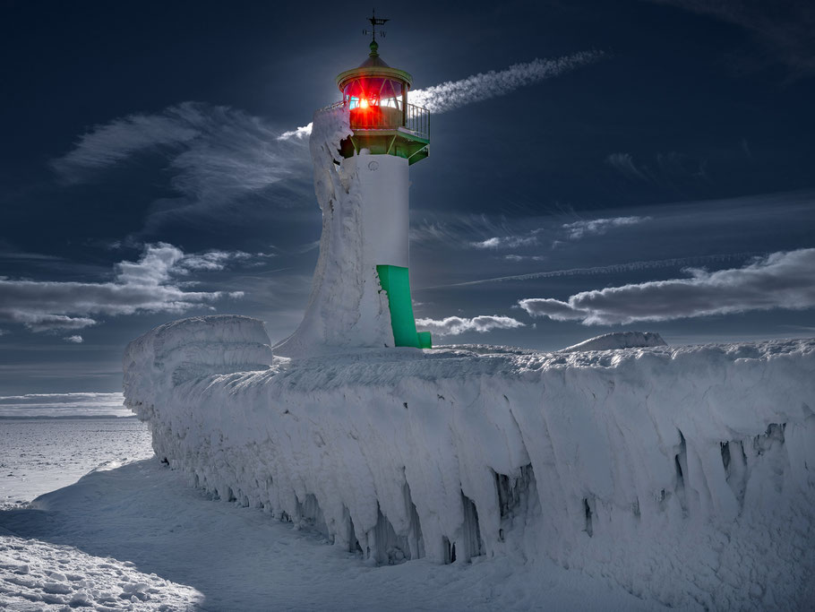 Sassnitz, Leuchtturm, Eis, Sebastian Kaps