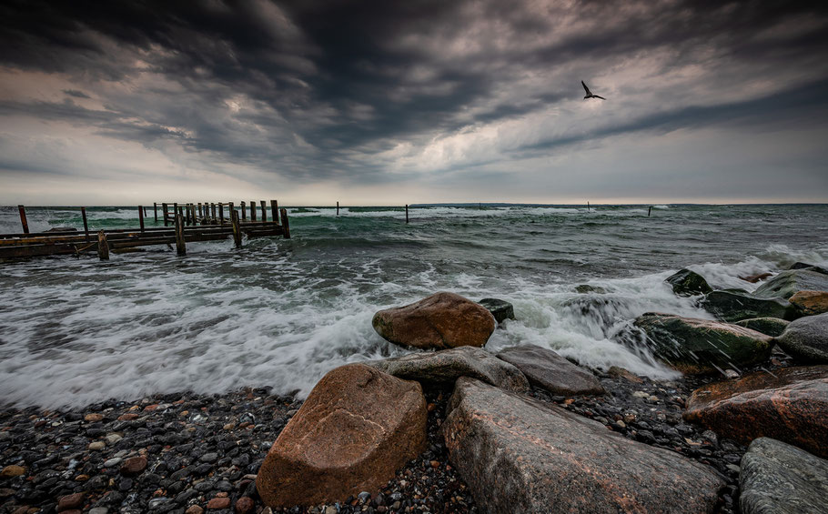 Strand, Fischerdörfchen, Vitt, Wolken