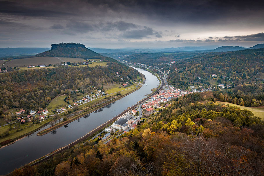 Blick von der Festung Königstein, Lilienstein, Elbsandsteingebirge