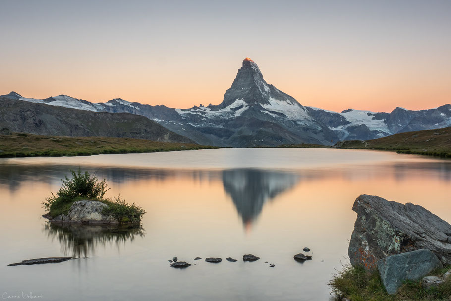 Sonnenaufgang am Stellisee bei Zermatt, Wallis