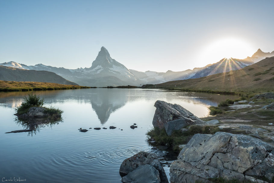 Sonnenuntergang am Stellisee bei Zermatt, Wallis