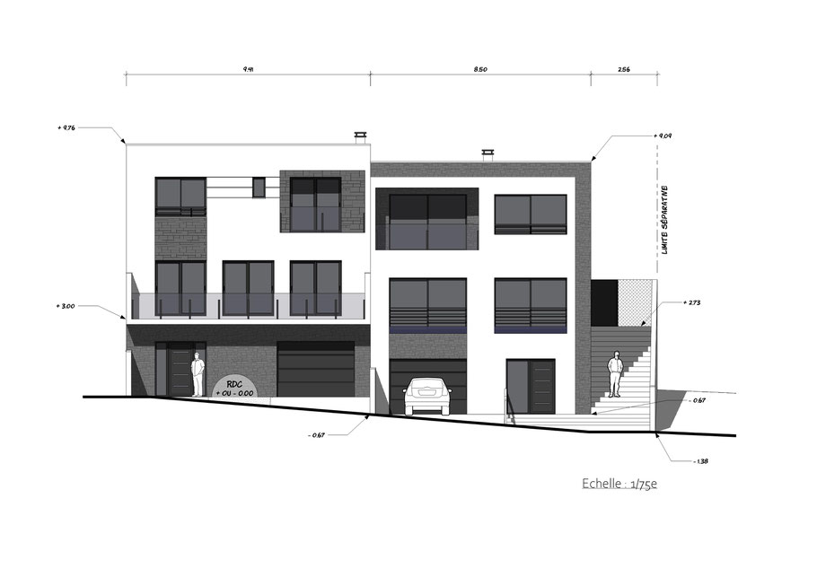 elevation d'un petit collectif avec Sketchup pro 2021, pour un bureau d'étude technique