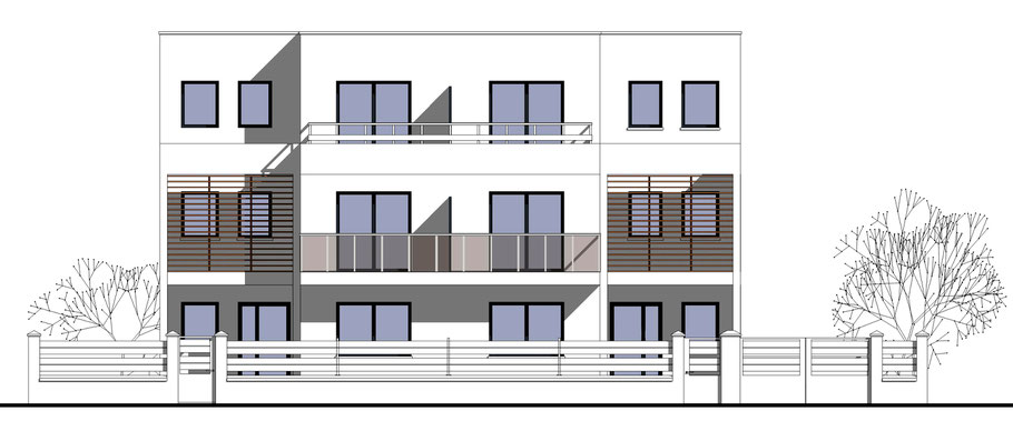 Illustration architecturale 3D d’une maison d’architecte, réalisée avec SketchUp Pro, projet situé à Saint-Maur-des-Fossés (94100), Val-de-Marne