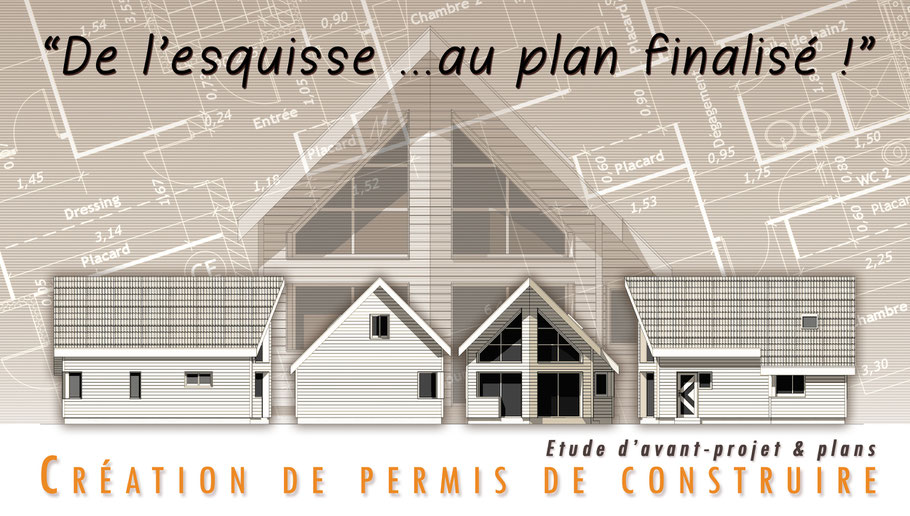 creation d'avant-projet d'architecture & de plans de permis de construire, plans d'élévations 2D