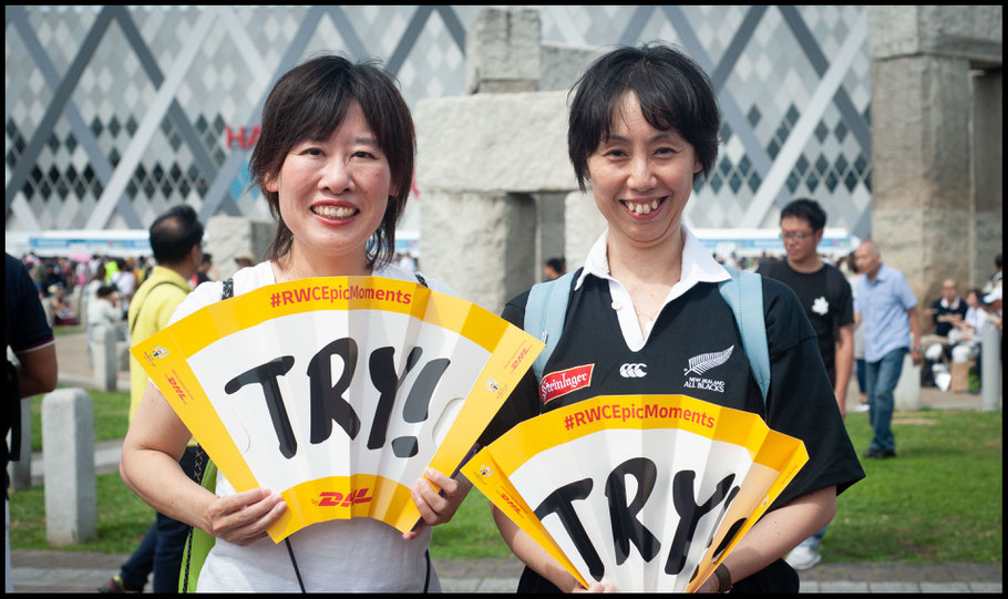 Hiromi (right) was supporting Italy – Lionel Piguet, Inside Sport: Japan, Sept 22, 2019