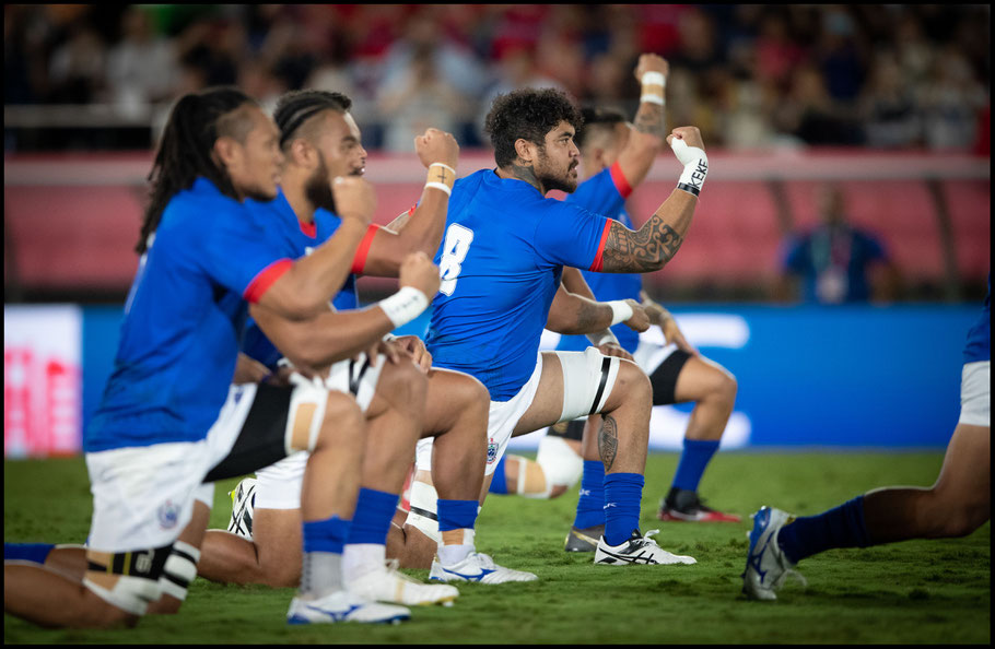 Samona perform the Siva Tua before their game against Russia – Sachiyo Karamatsu, Inside Sport: Japan, Sept 24, 2019