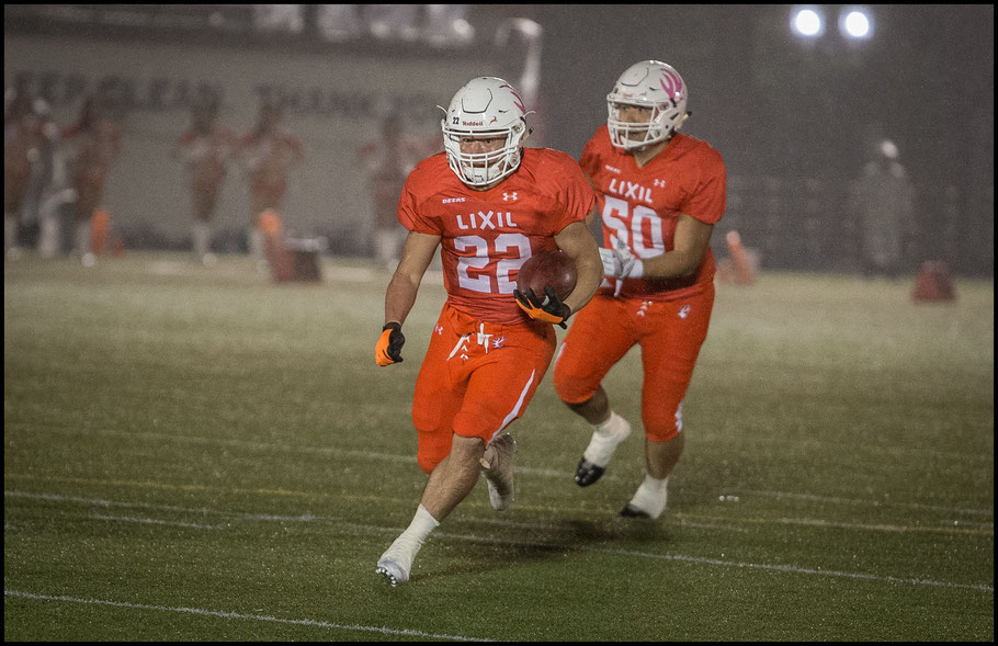 Yuki Shirakami (22) got the game winner with a 10 Yard TD run - John Gunning, Inside Sport: Japan, Oct 21, 2017