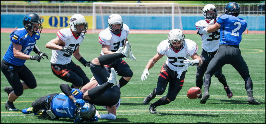 Black Eagles recover a fumbled kickoff return deep in Impulse territory - Lionel Piguet, Inside Sport: Japan, May 5, 2017