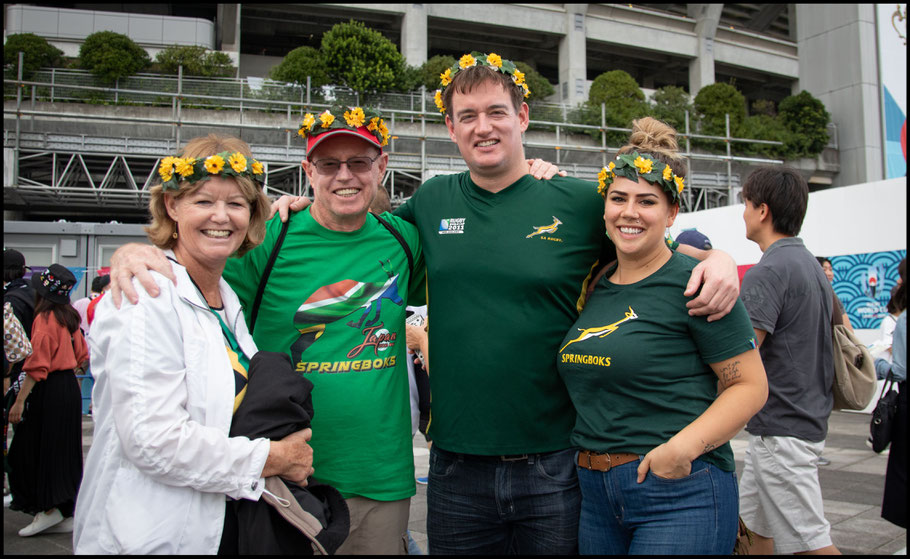 Springboks fans before the game against New Zealand – Sachiyo Karamatsu, Inside Sport: Japan, Sept 21, 2019