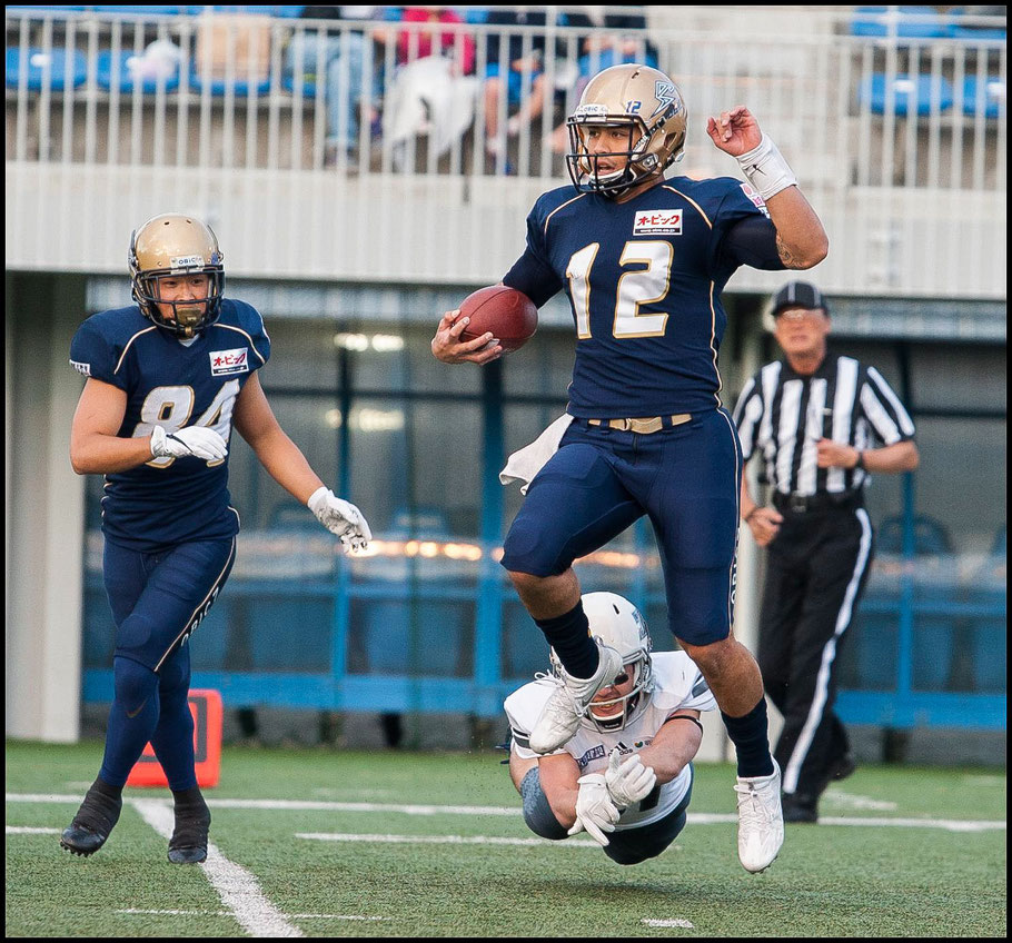 New Obic Seagulls QB Ikaika Woolsey. - Chris Pfaff, Inside Sport: Japan, April 23, 2017