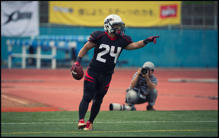 RB Kazuki Okita's persistence on a two-yard TD opened the scoring - John Gunning, Inside Sport: Japan, Aug 26, 2017