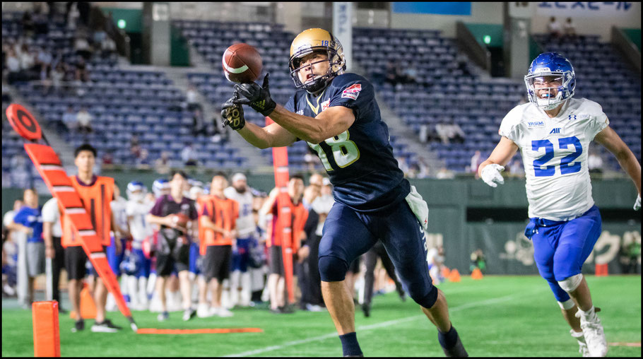 Kinoshita narrowly missed adding a fourth TD on this play – Sachiyo Karamatsu, Inside Sport: Japan, June 17, 2019