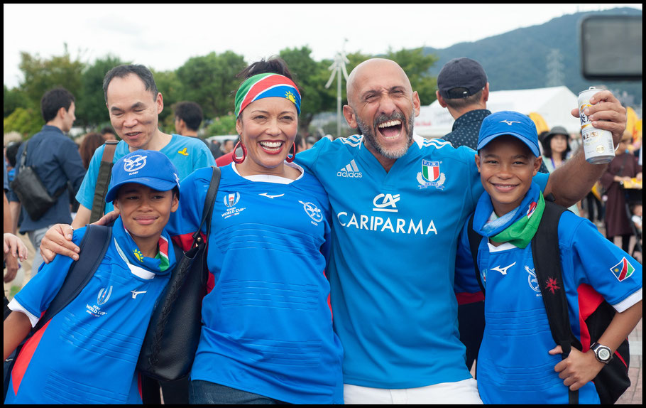 Mandene Morkel & children with Fabiano from Rome, Italy – Lionel Piguet, Inside Sport: Japan, Sept 22, 2019