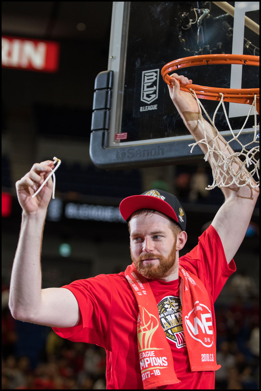 Alvark Tokyo's Alex Kirk celebrates the win - Chris Pfaff, Inside Sport: Japan, May 26, 2018