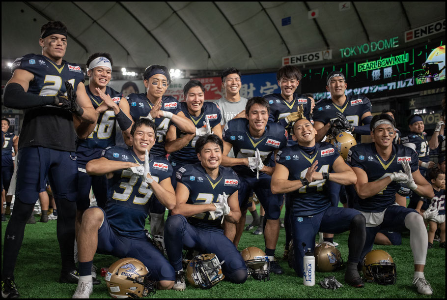 Obic players celebrate their third straight Pearl Bowl title – Sachiyo Karamatsu, Inside Sport: Japan, June 17, 2019