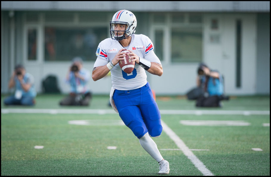 Woolsey in action for Creators during the 2018 Pearl Bowl — John Gunning, Inside Sport: Japan, April 22, 2018