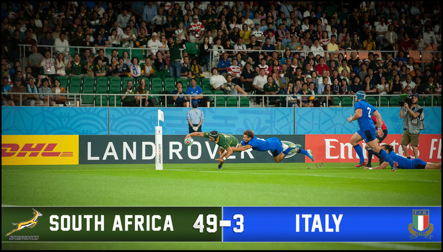 South Africa had little trouble dispatching a 14 man Italy – Lionel Piguet, Inside Sport: Japan, Oct 4, 2019