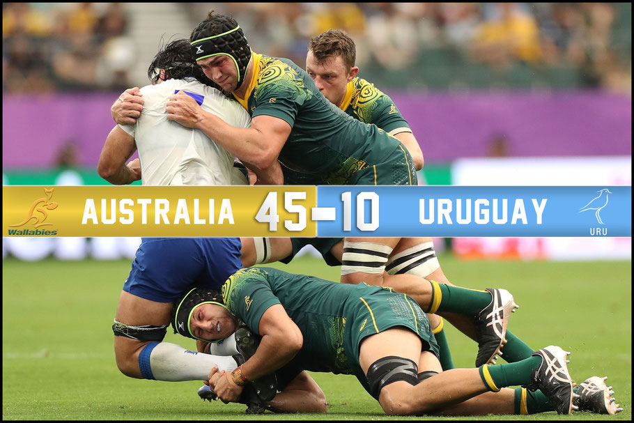 Despite the win Australia wasn't happy with the penalty count – David Ramos, World Rugby / Getty, Oct 5, 2019