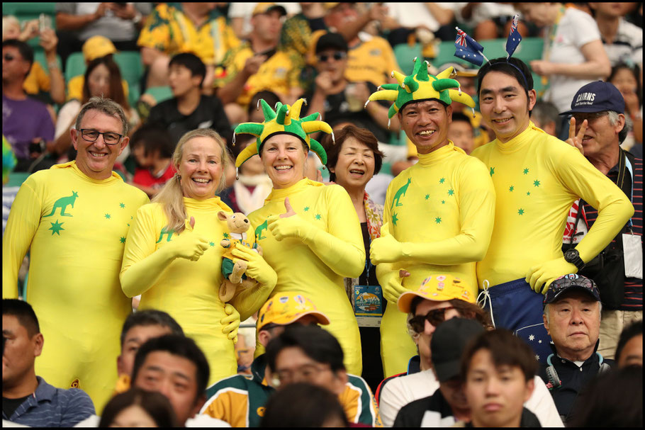 Australian fans during the match against Uruguay – David Ramos, World Rugby / Getty, Oct 5, 2019