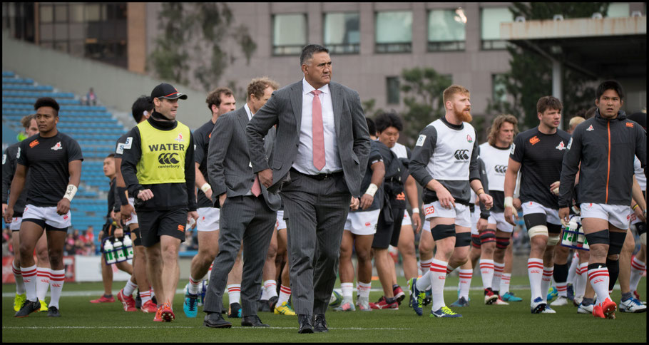 Sunwolves' Head Coach Jamie Joseph before the game – Sachiyo Karamatsu Inside Sport: Japan, April 7th, 2018