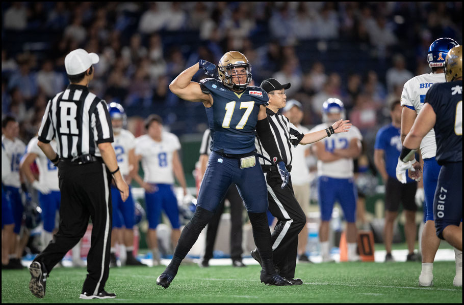 New Seagulls signing Jason Fanaika celebrates during the Pearl Bowl final – Sachiyo Karamatsu, Inside Sport: Japan, June 17, 2019